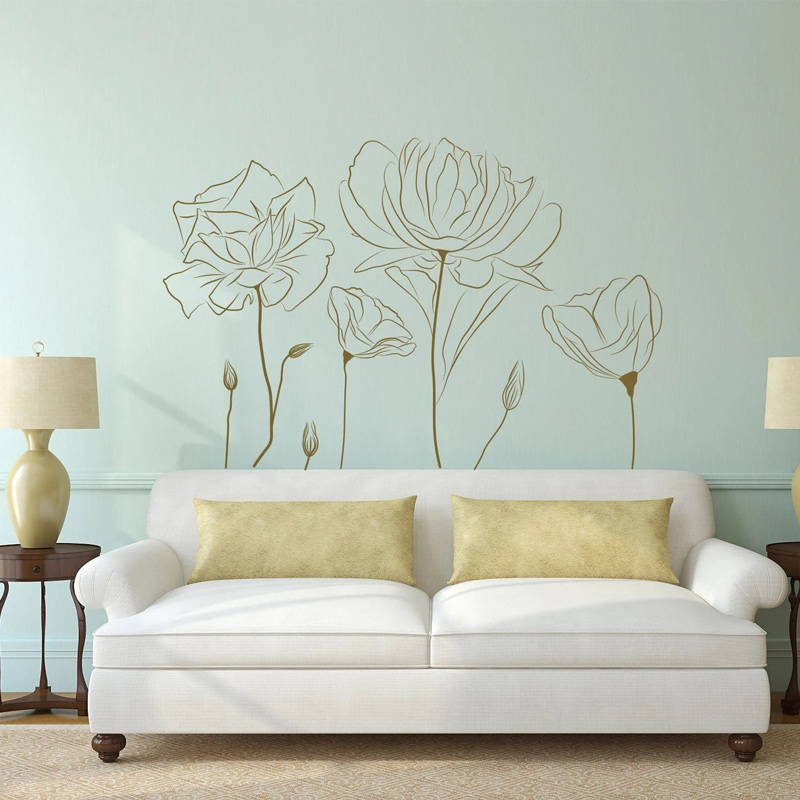 Plant Poppy Flower Pattern Wal - Monstera Thai Constellation ulasan dan harga