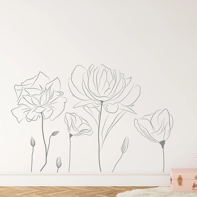 Plant Poppy Flower Pattern Wal - Monstera Thai Constellation ulasan dan harga