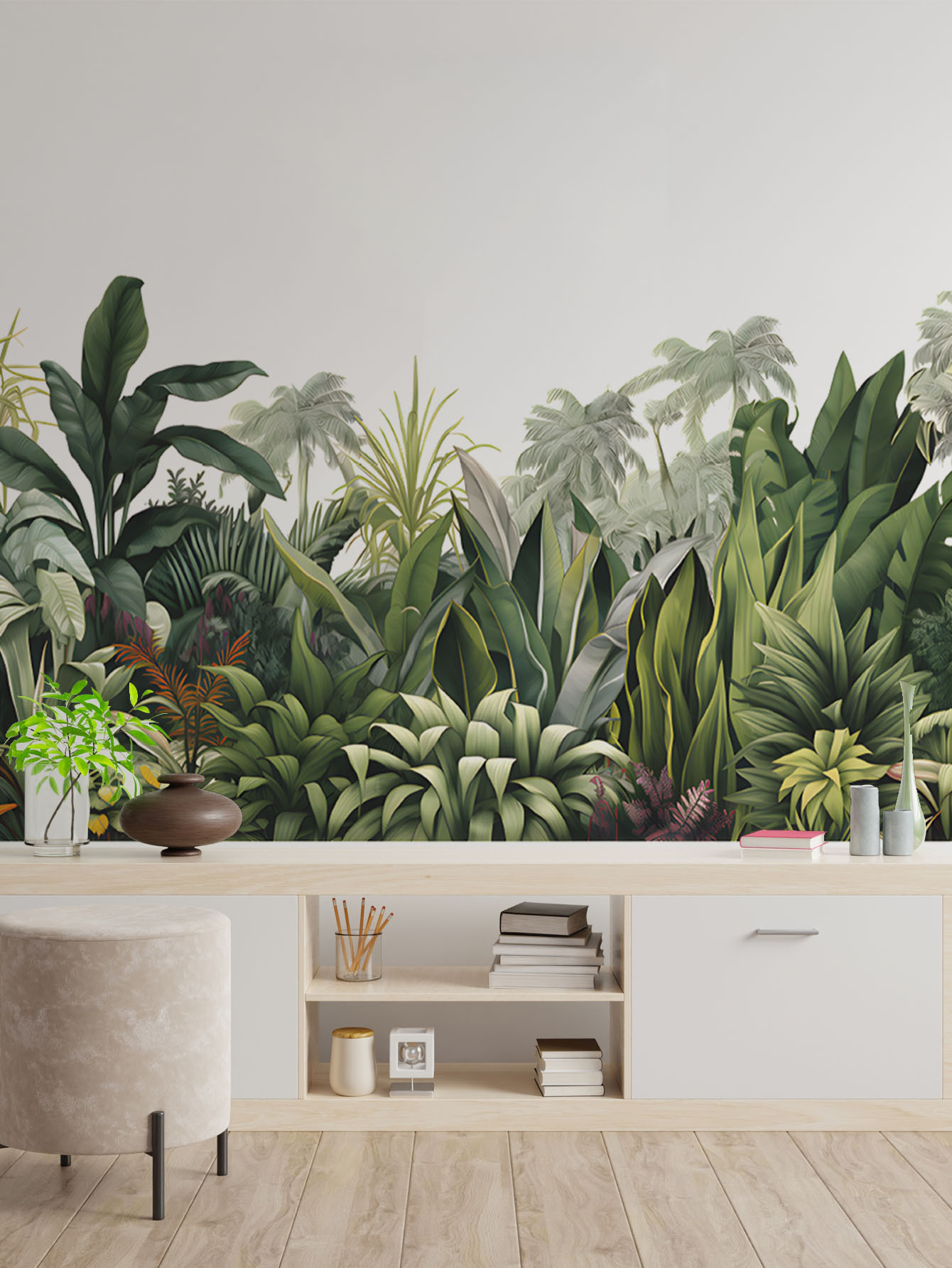 2PCS Tropical Green Plants Wal - Monstera Thai Constellation ulasan dan harga