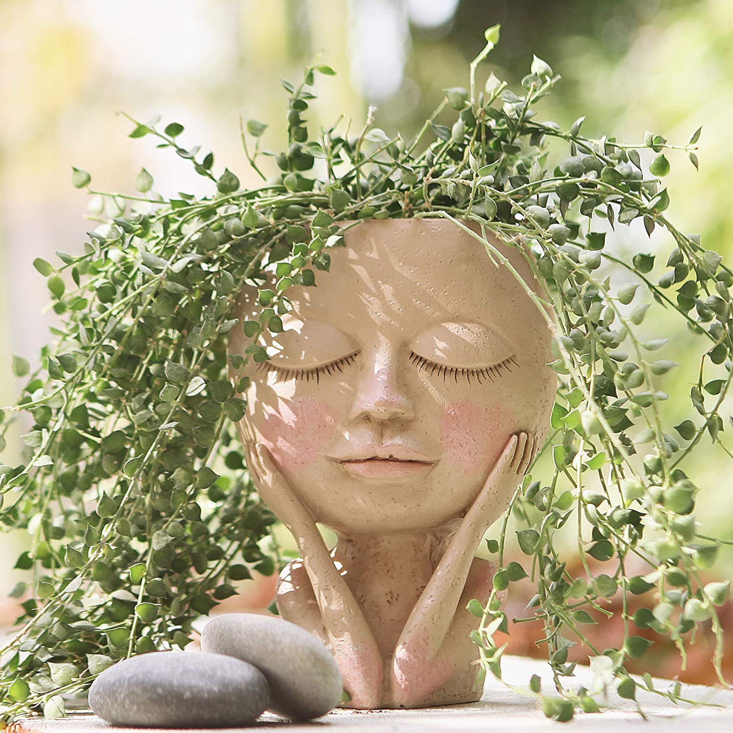 Girls Face Head Flower Planter - Plant Parents ulasan dan harga